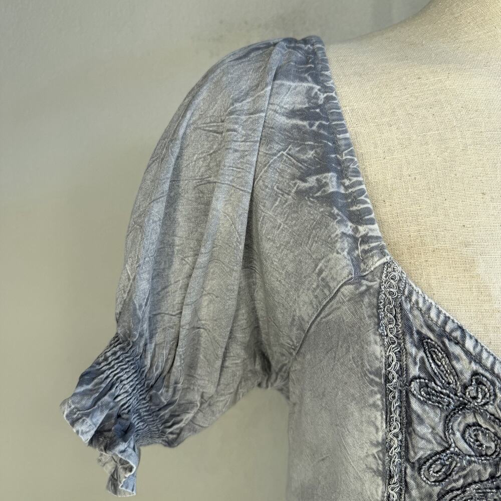 Advance Apparels Gray Cottagecore Fairy Renaissance Boho Dress Size S/M - Picture 8 of 13